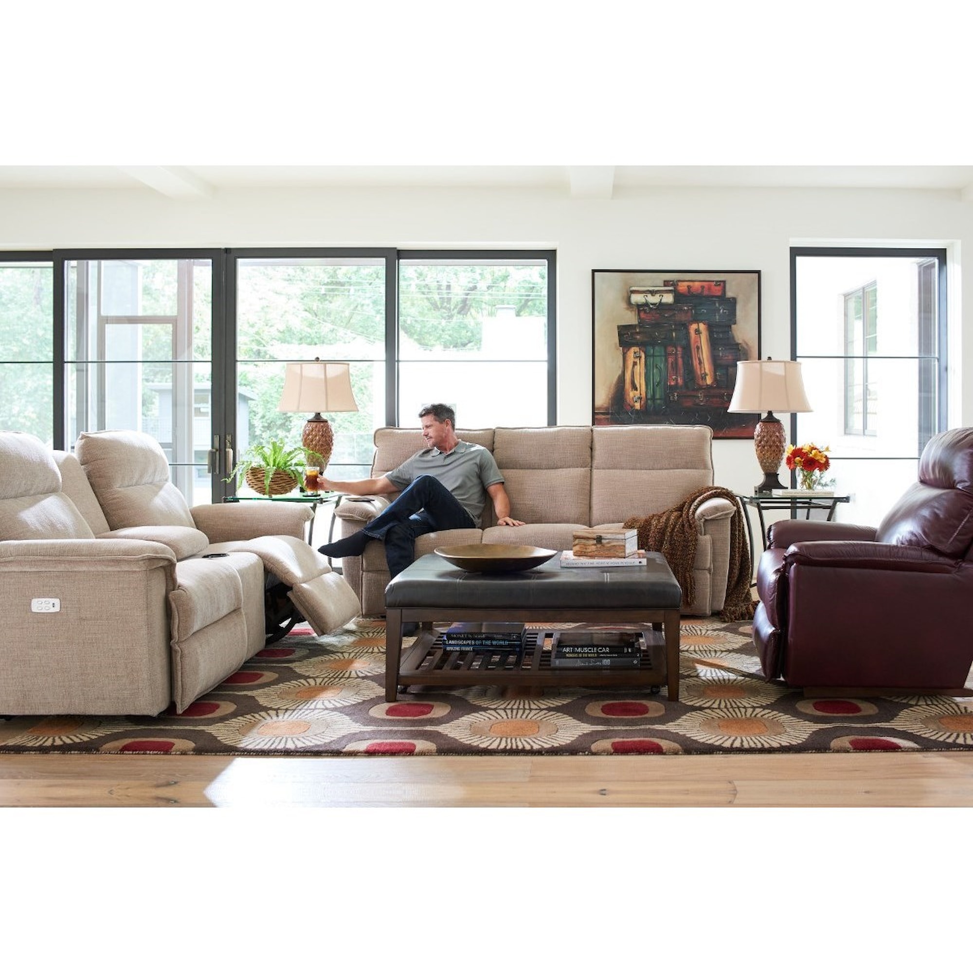 LaZBoy Jay 75190 Casual Reclining Sofa VanDrie Home Furnishings